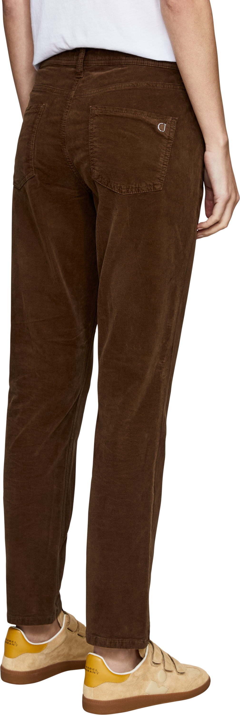 Cambio Cropped Samthose 'Piper' Dunkelbraun, Rückansicht – UNGER.DE