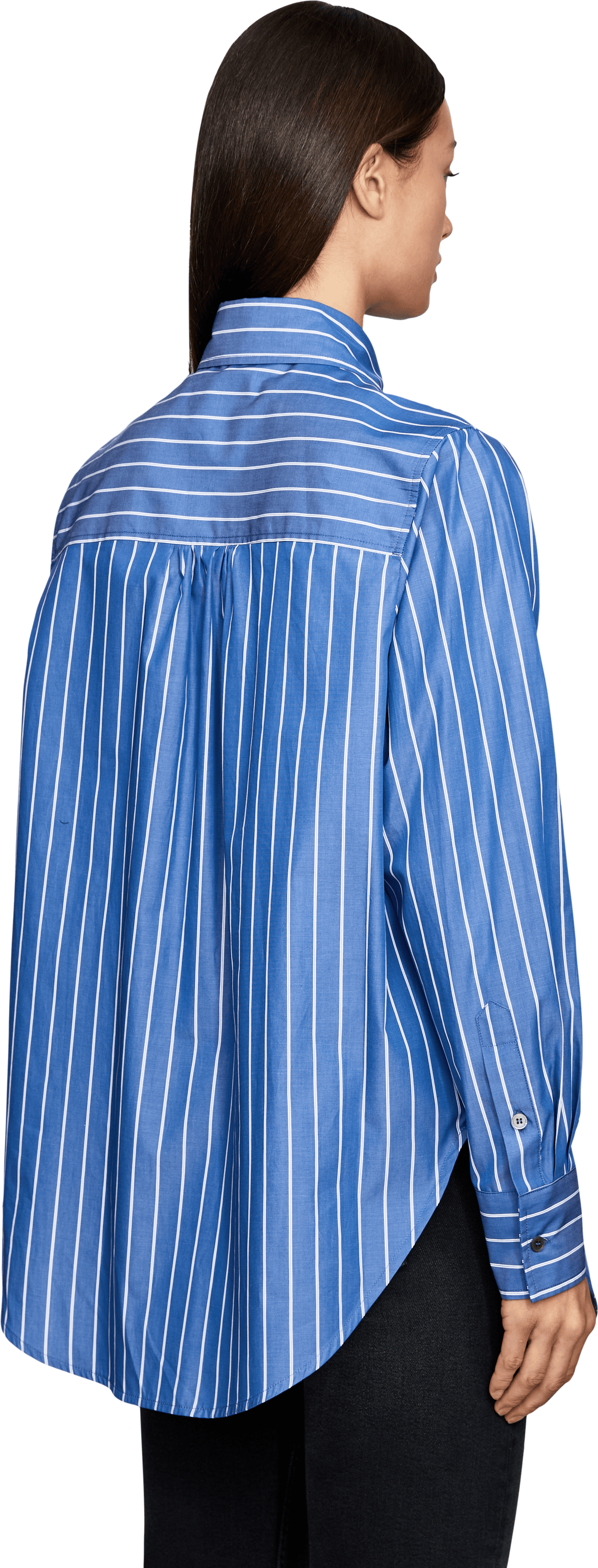 Robert Friedman Hemdbluse 'Mel' mit Streifenmuster Blau, Rückansicht – UNGER.DE