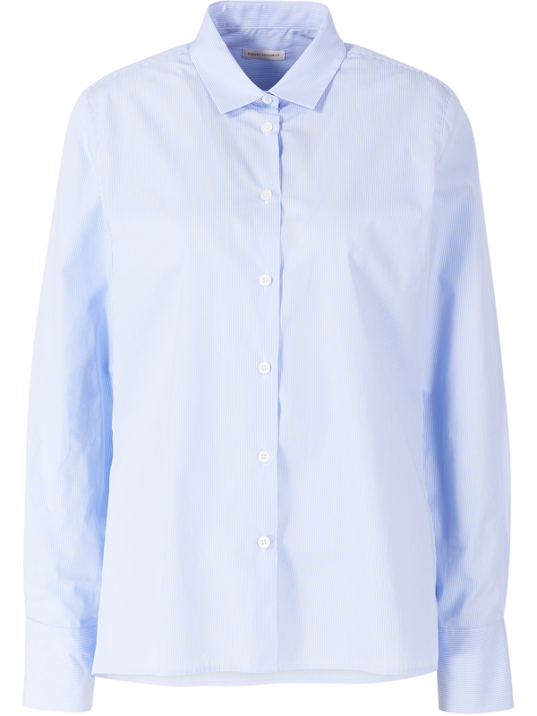 Gestreifte Hemdbluse 'Andrea' Hellblau