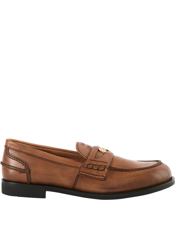 Penny Loafer mit Vintage-Effekt Cognac