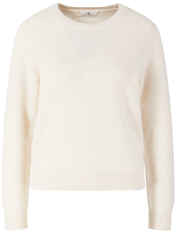 Cashmere-Pullover mit Rundhalsausschnitt Vanilla