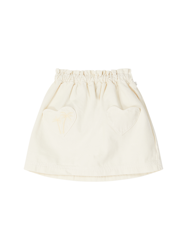 Jeansrock 'Douchka' mit Stickerei Ecru