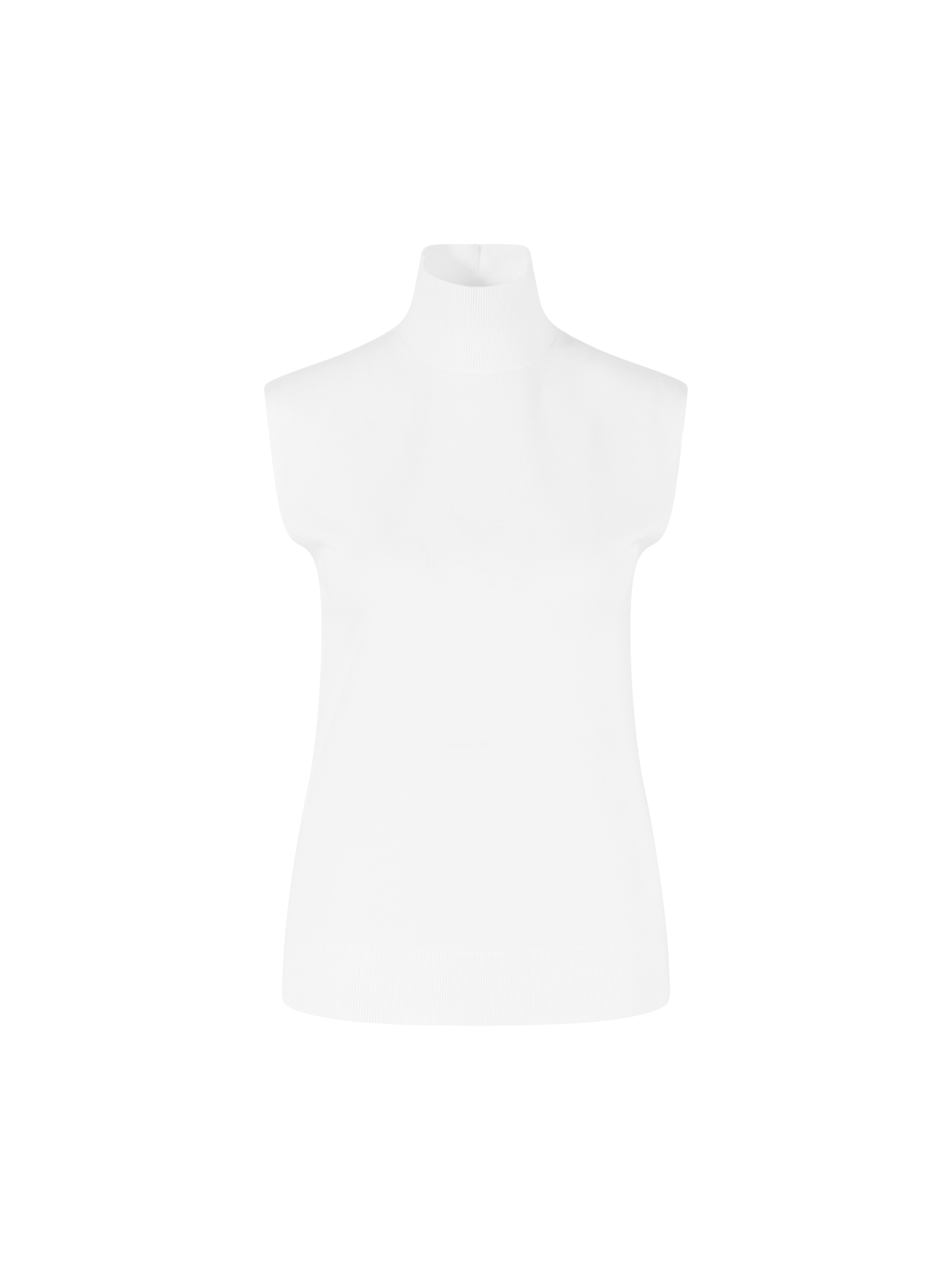 Ärmelloser Pullunder mit Stehkragen Crème