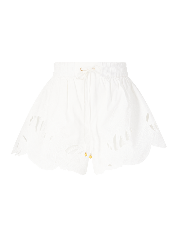 'Mahon' Embroidered Shorts – White