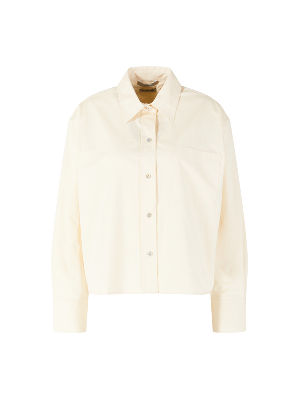 Cropped Hemd mit Brusttasche Crème