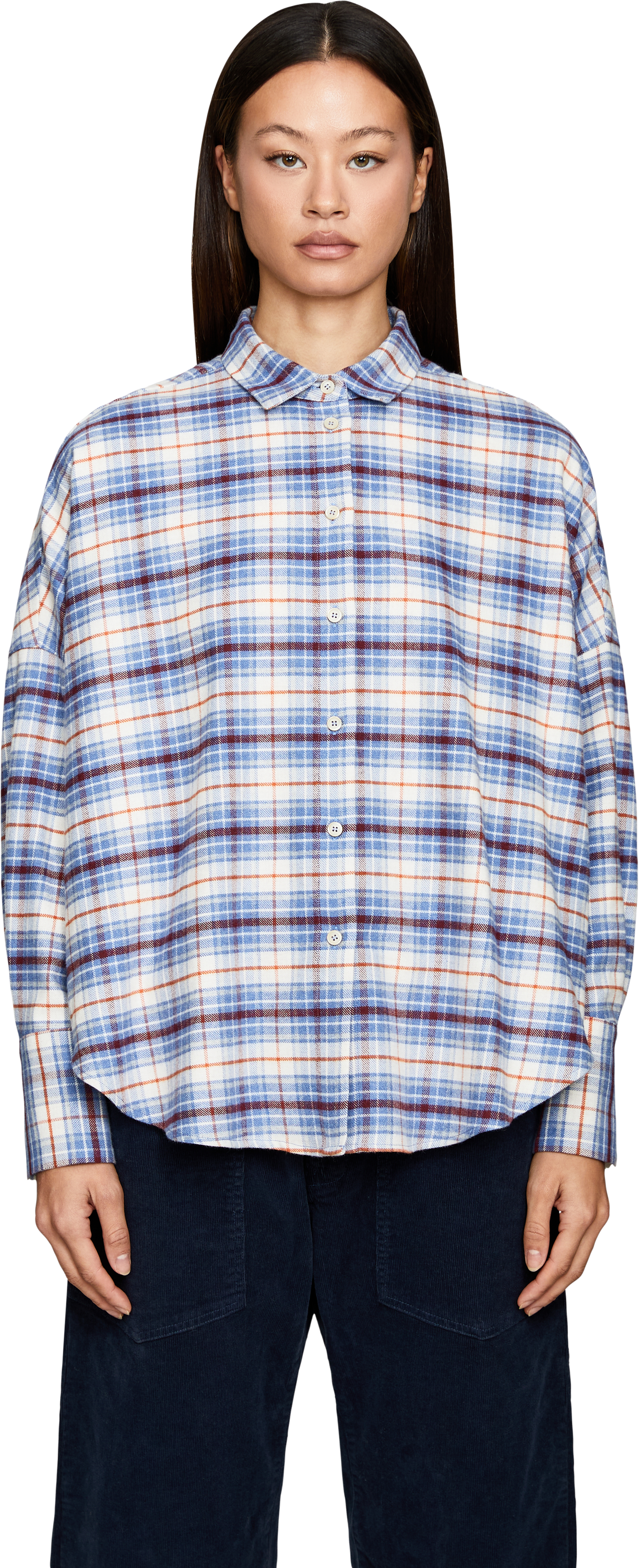 Robert Friedman Karierte Hemdbluse 'Caryl' aus Flanell Multi, Frontansicht – UNGER.DE