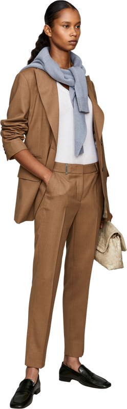 Cropped Wollhose Hellbraun