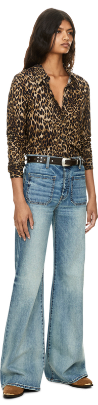 Bluse 'Celestine' mit Leopardenmuster Braun