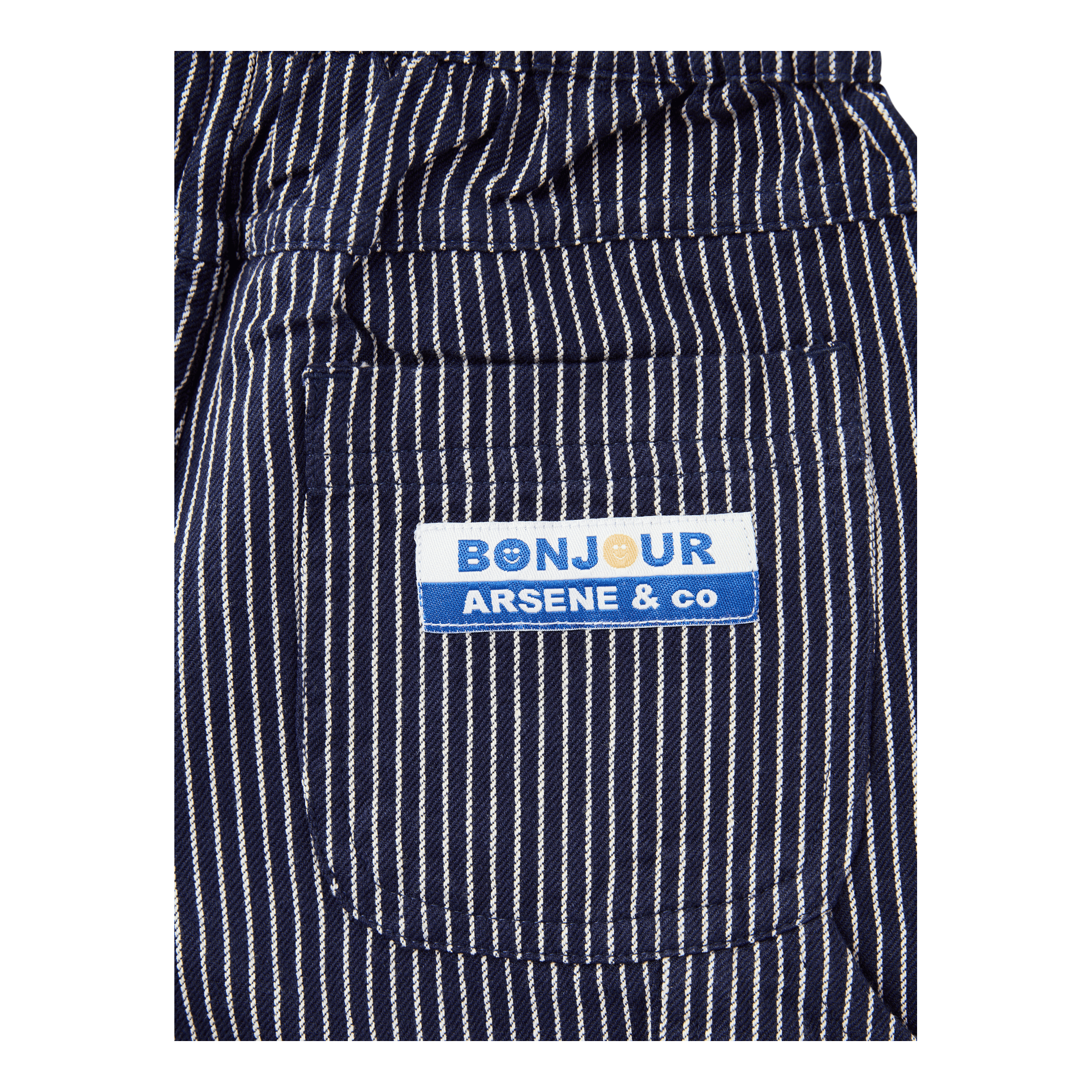 Arsène et les pipelettes Navy blue striped trousers, Front view – UNGER.DE