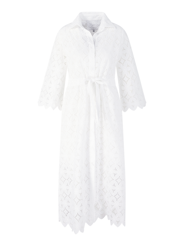 Maxikleid 'Cardamomo' mit Lochstickerei Weiß