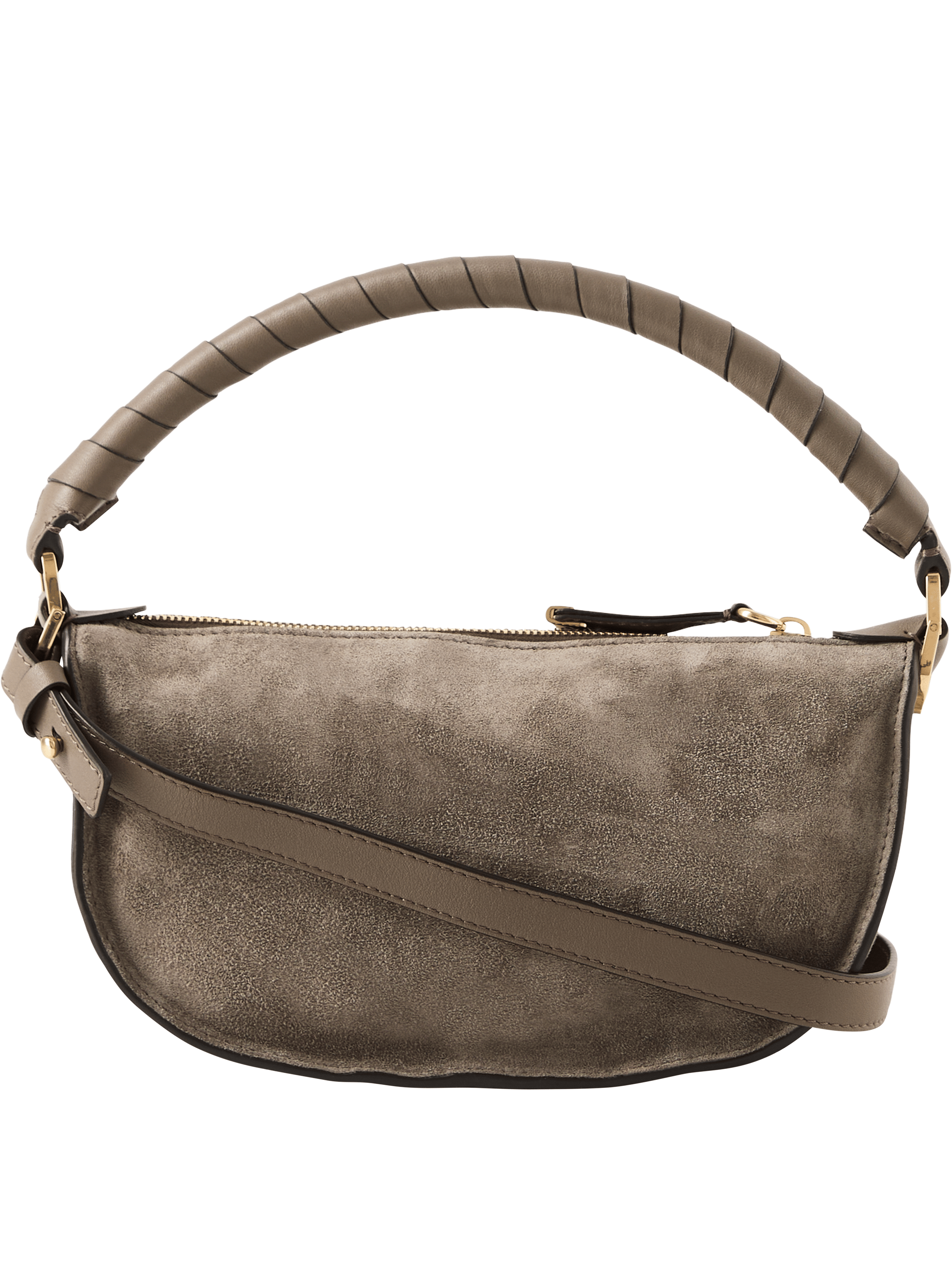 Chloé Schultertasche 'Marcie Mini' Nickel Grey, Rückansicht – UNGER.DE