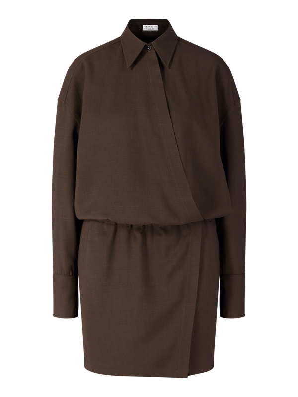 Minikleid aus Wolle Dunkelbraun