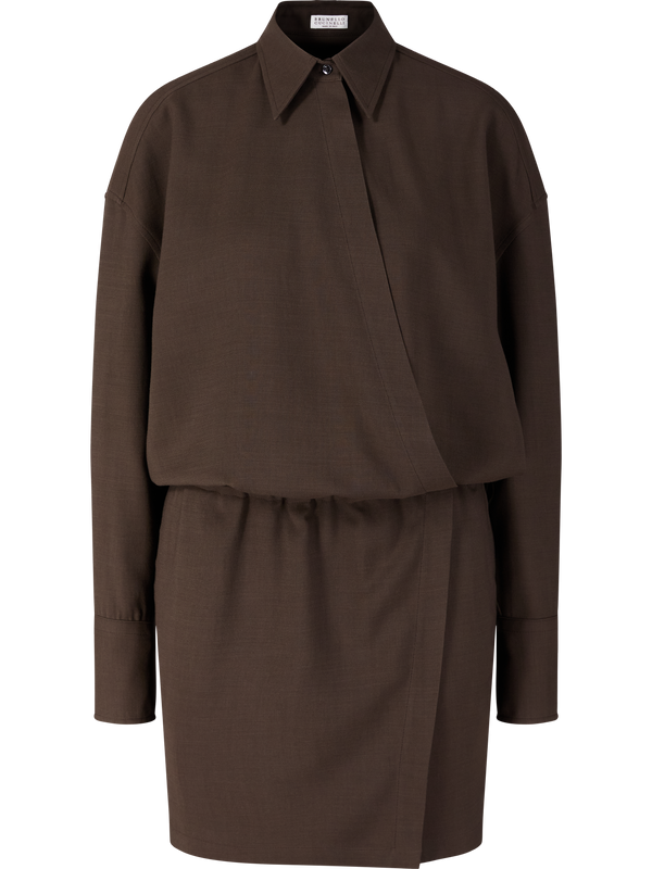 Minikleid aus Wolle Dunkelbraun