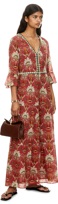 Maxikleid 'Bella' mit River Valley-Print Rot