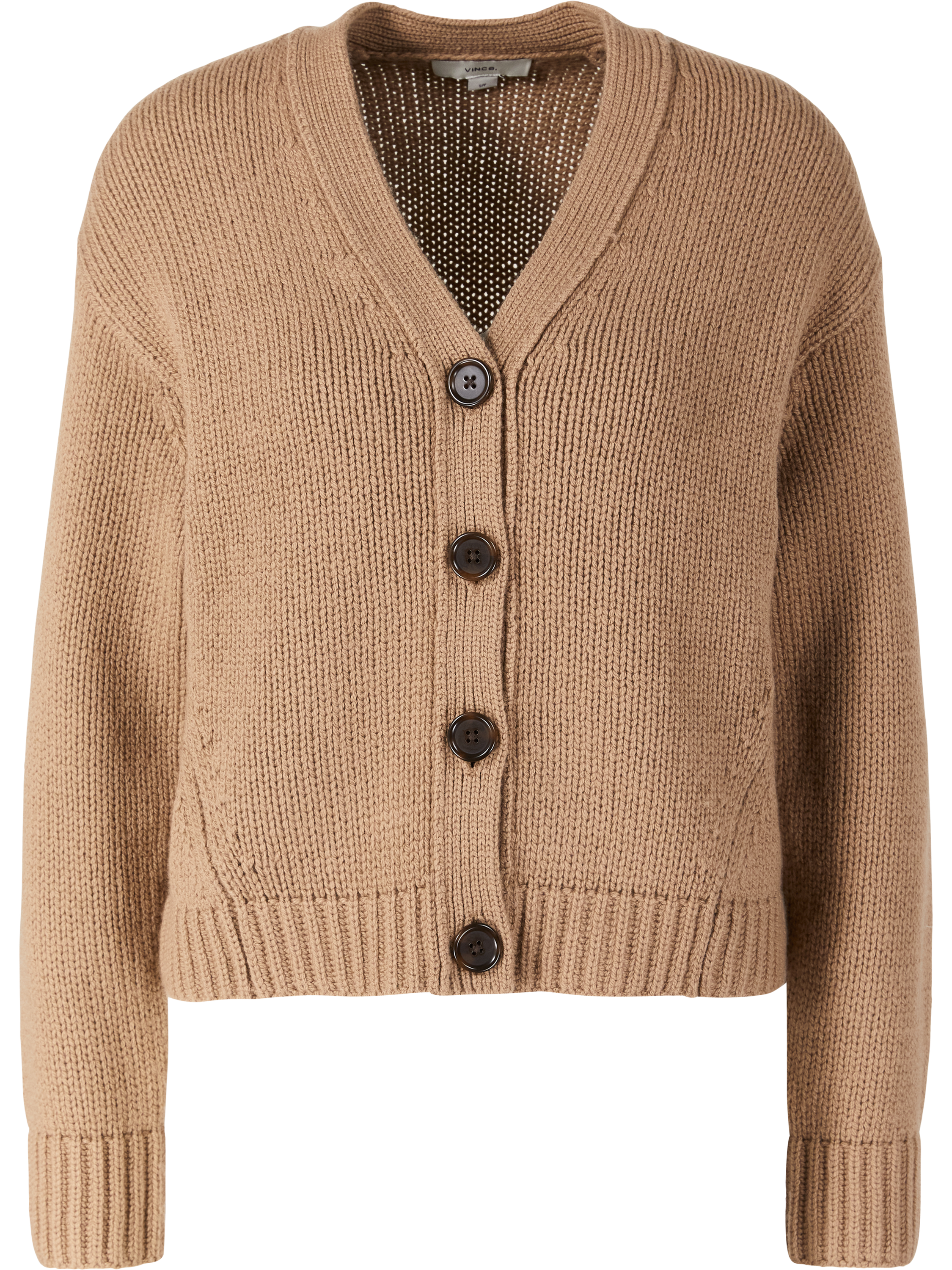 Vince Woll-Cashmere-Strickjacke 'Boxy' Camel, Produktansicht – UNGER.DE