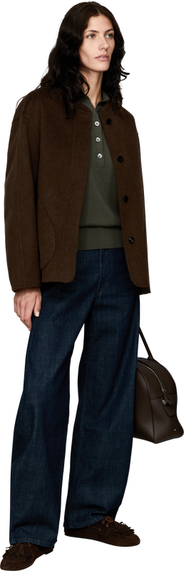Woll-Cashmere-Seidenpolopullover in Thyme