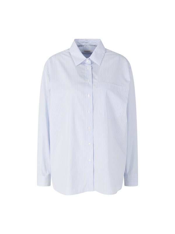 Gestreifte Hemdbluse 'Pamy' Hellblau