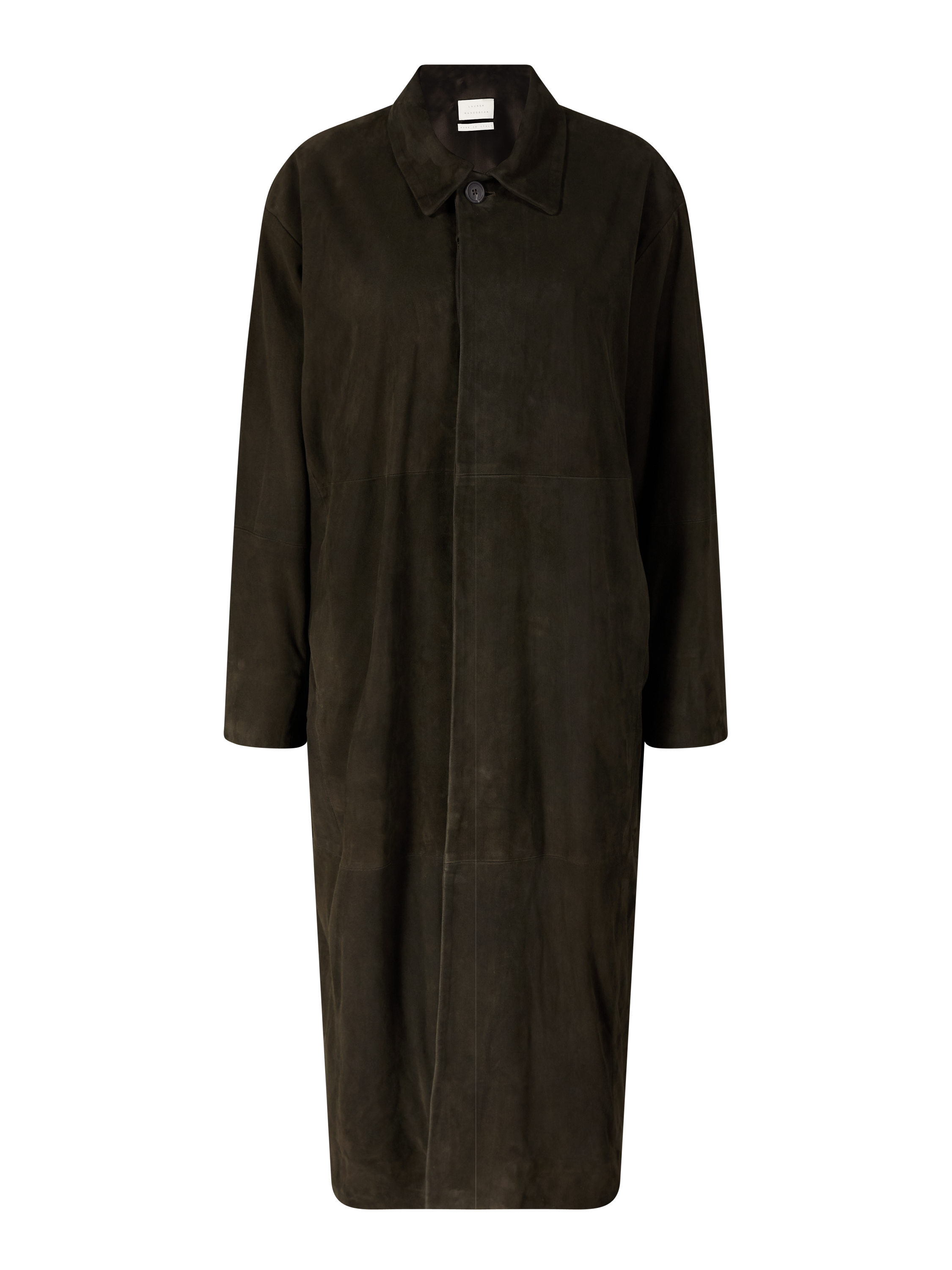 Mantel aus Veloursleder Dunkelbraun