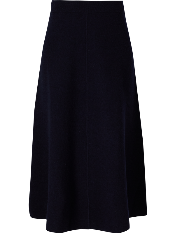 Wool-cashmere midi skirt navy blue
