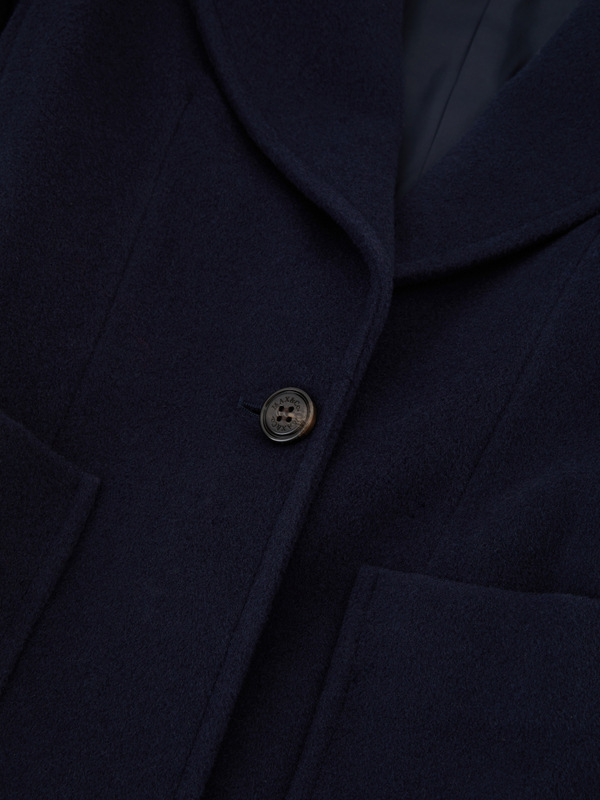 Wollmantel Marineblau