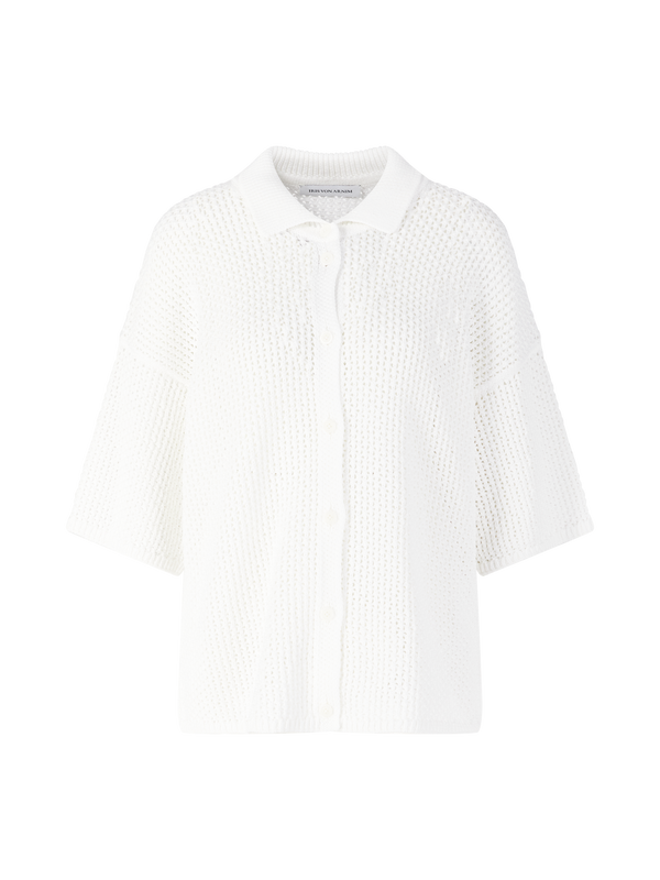 Hemd 'Bormio' mit Lochstruktur Bianco