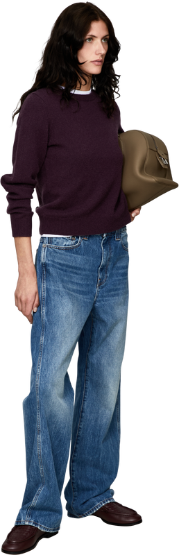 Cashmere-Pullover mit Rundhalsausschnitt Blackberry
