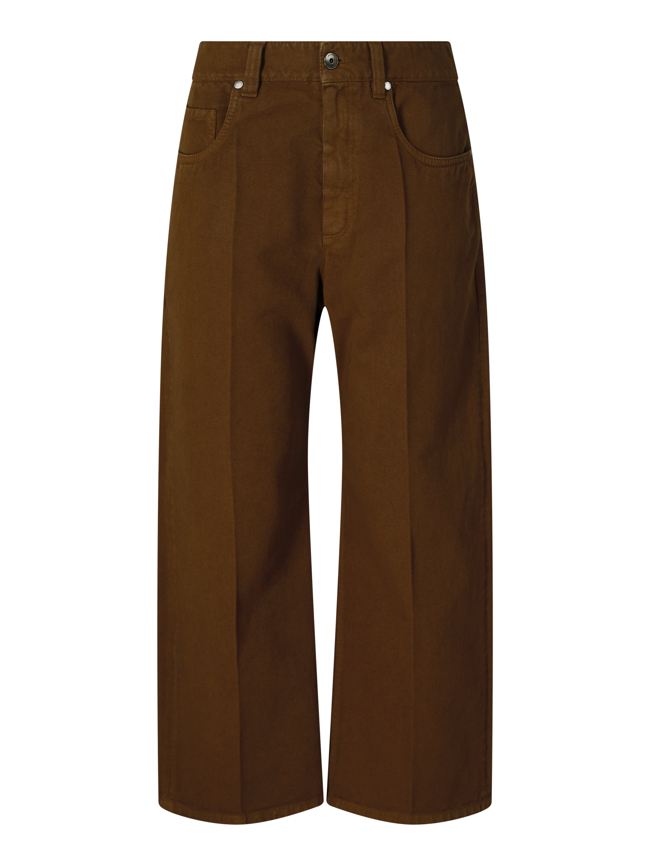 Cropped Straight-Fit Jeans Braun