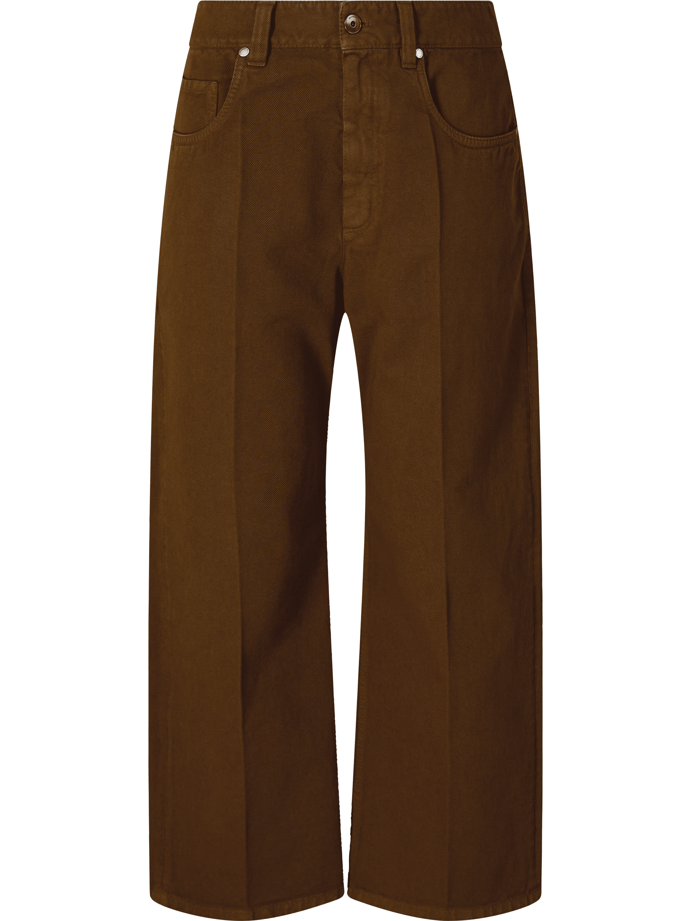 Cropped Straight-Fit Jeans Braun
