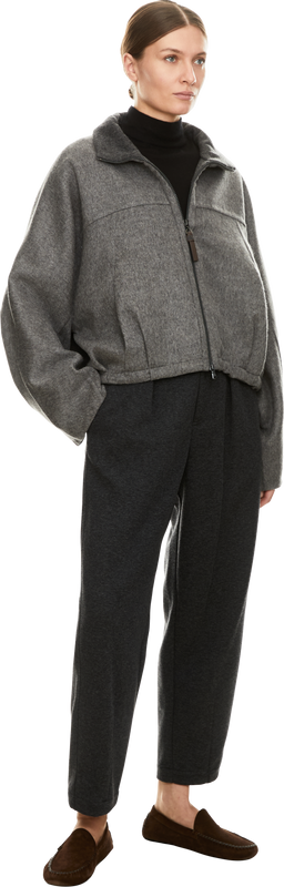 Melierte Stoffhose Grau