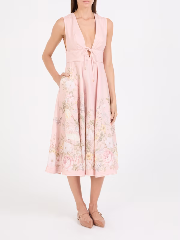 Leinenkleid 'Waverly Plunge' Altrosa