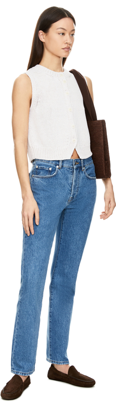 Strickweste 'Dia' aus Seide und Leinen Off White