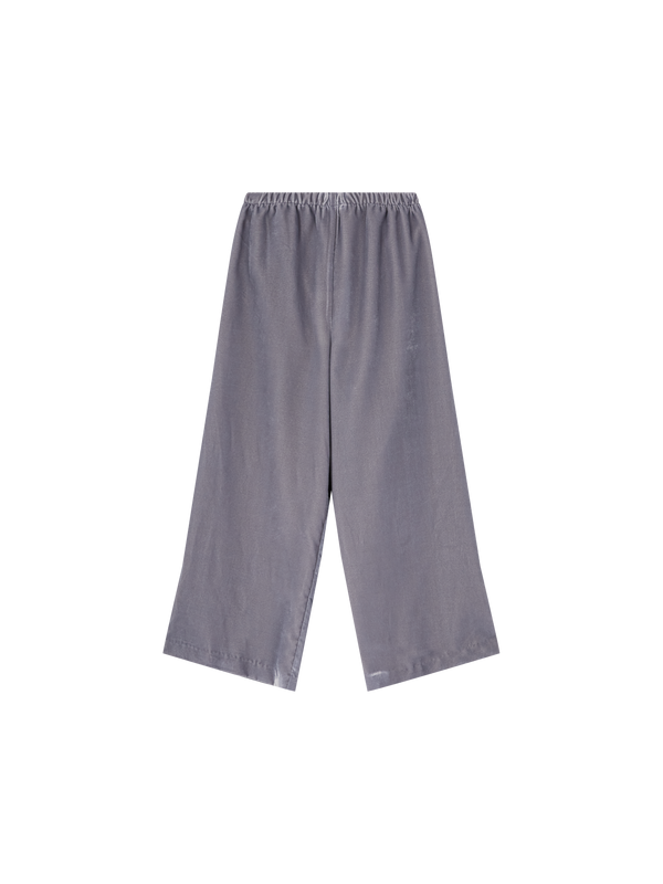 Weite Samthose Grau