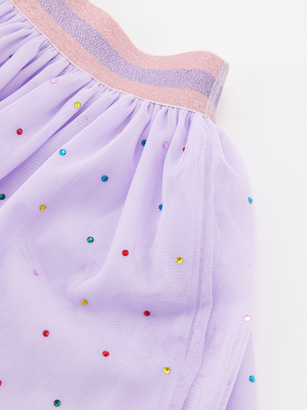 Tüllrock mit Kristallen Flieder