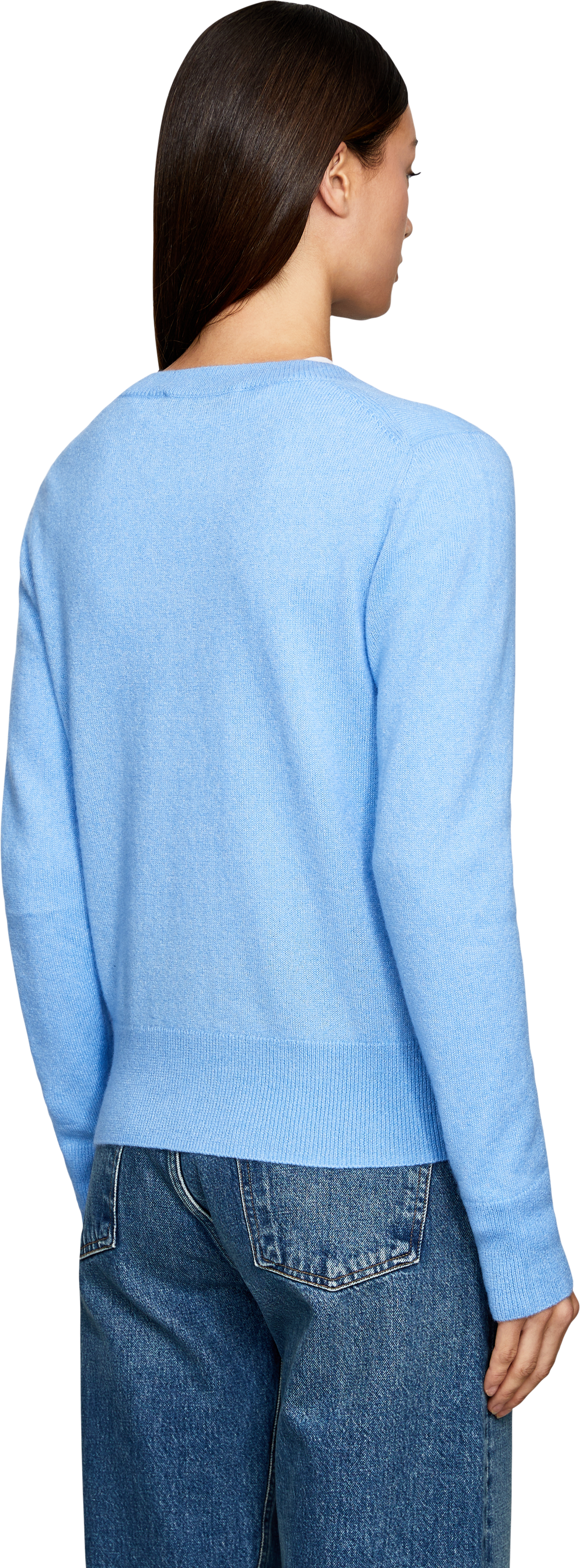 Iris von Arnim Cashmere-Seidenpullover 'NERIS 50' Azur, Rückansicht – UNGER.DE
