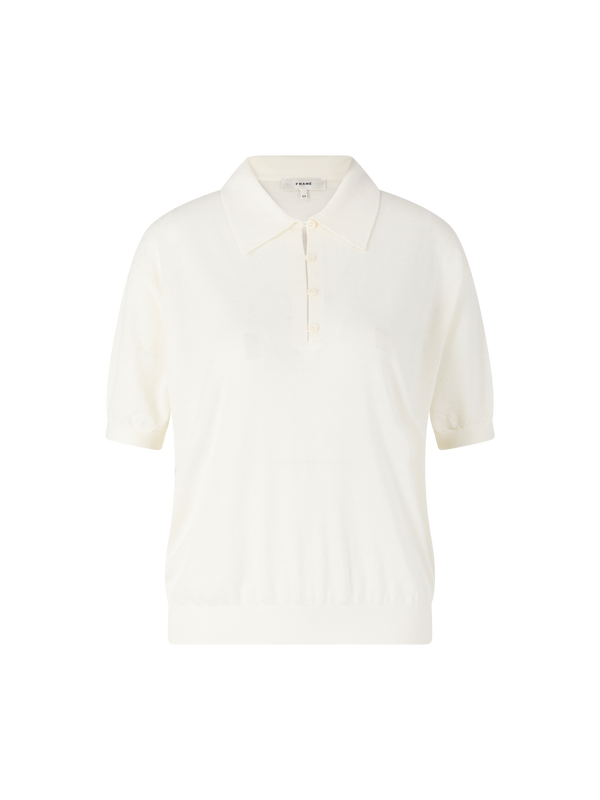Cashmere-Pullover mit Polokragen Crème