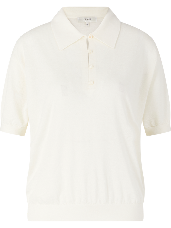Cashmere-Pullover mit Polokragen Crème