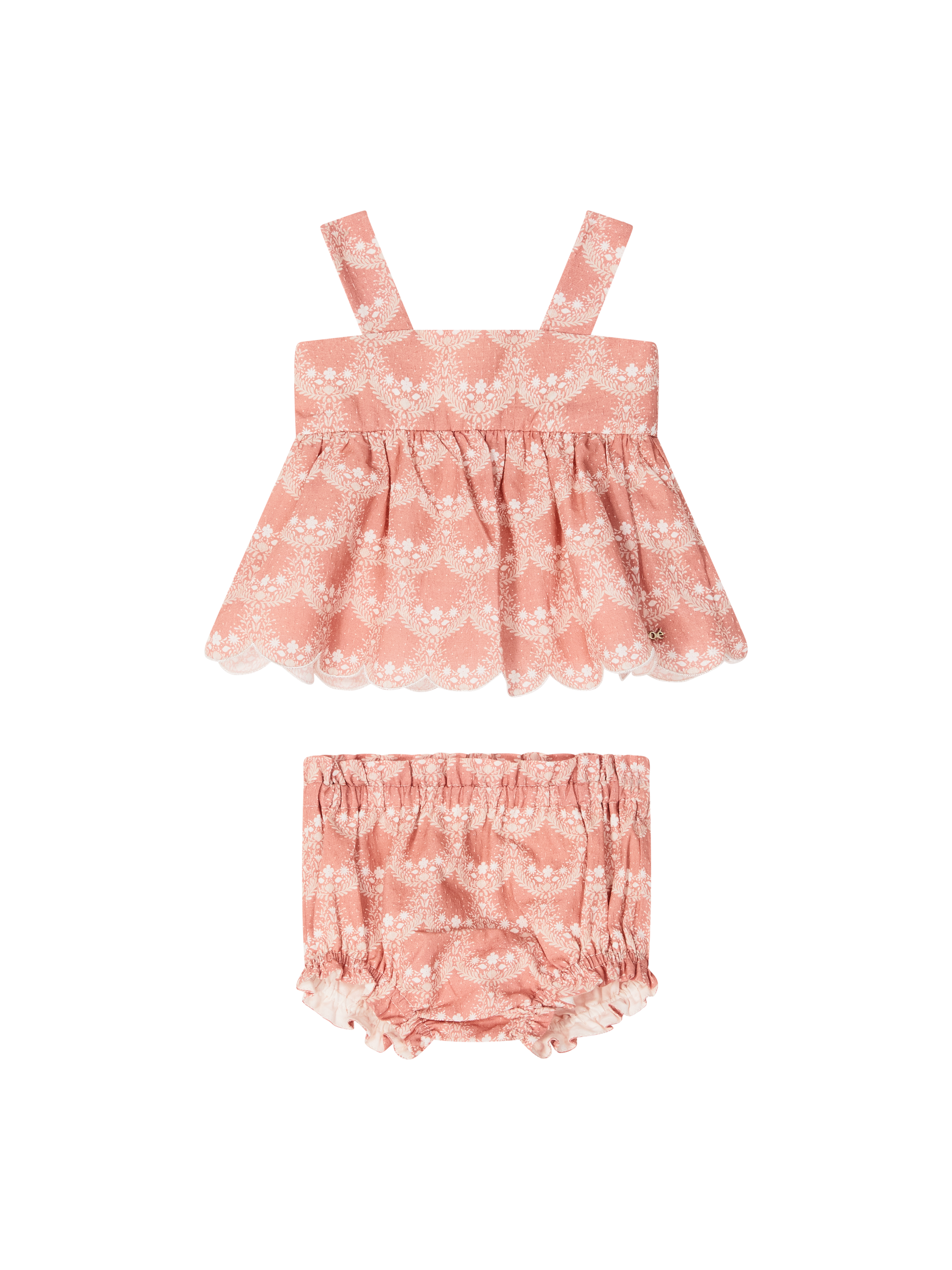 Floales Set aus Top und Bloomer Rosé