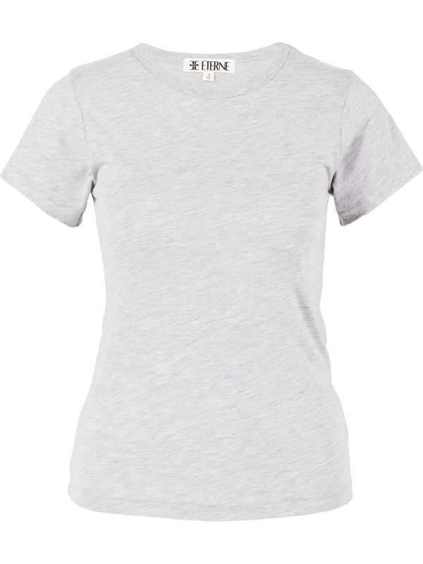 T-shirt with round neckline grey