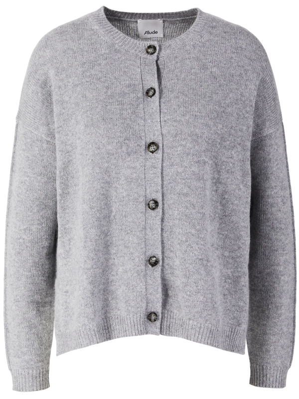 Cashmere-Strickjacke Grau