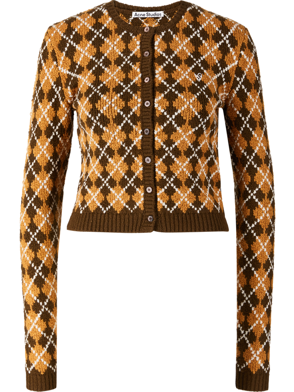 Strickjacke mit Gesticktes Herz-Logo Braun