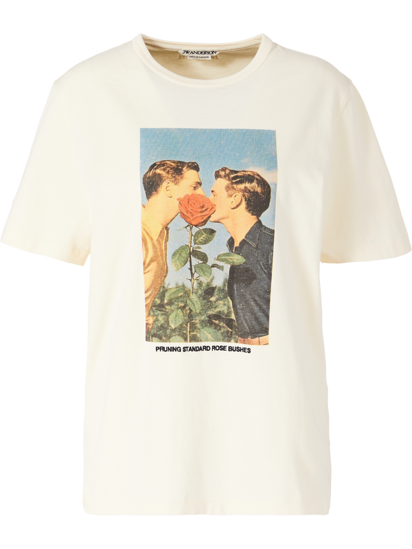 T-Shirt 'Kissing By The Rose Bush' Crème