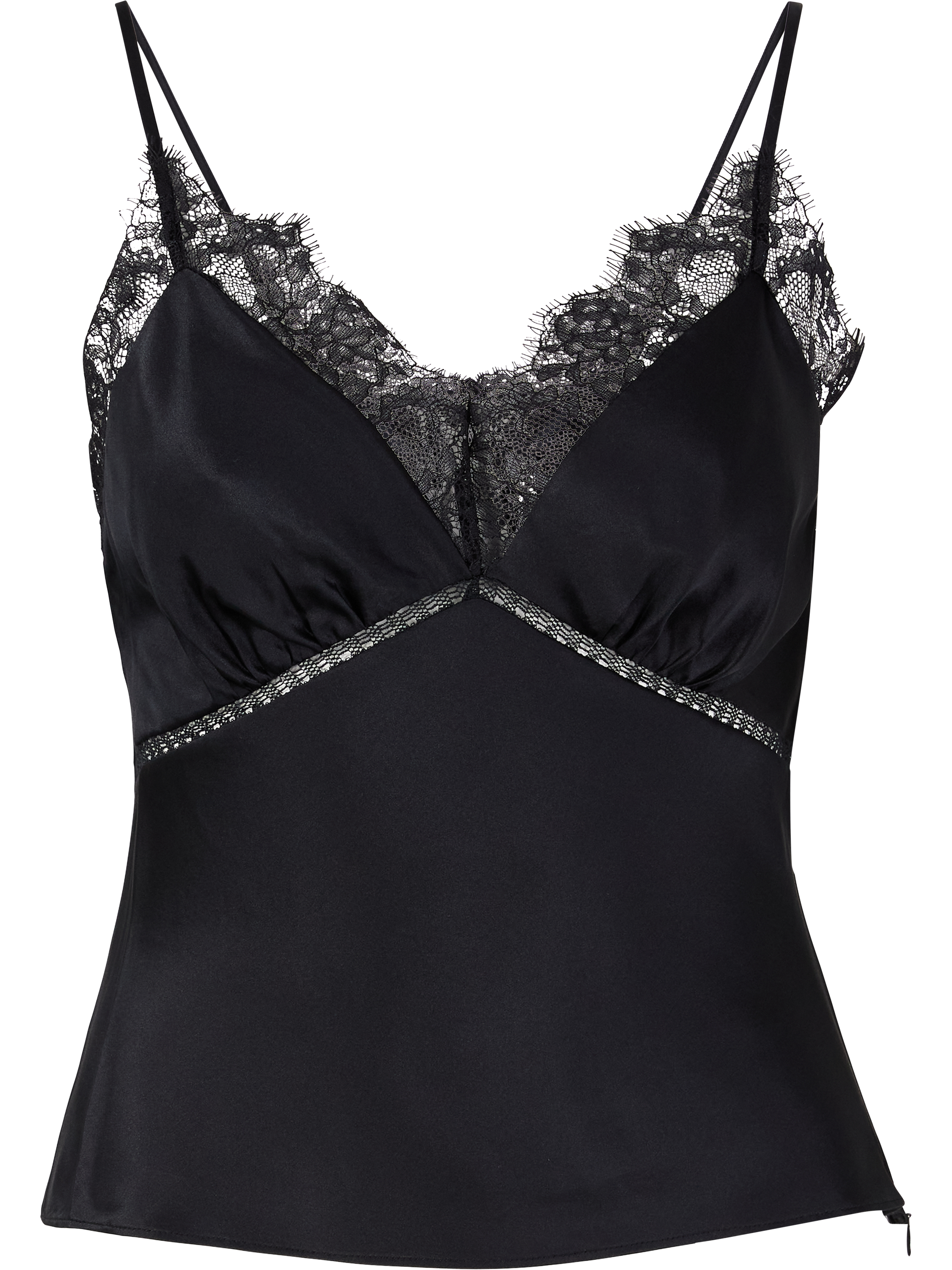 Frame Seidentop mit Spitze Schwarz, Produktansicht – UNGER.DE