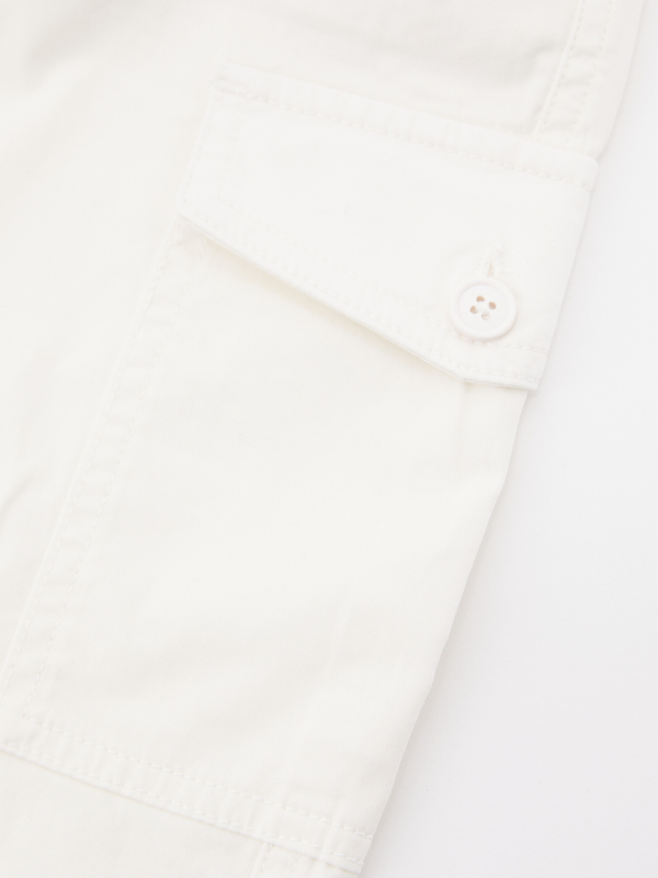 Baumwoll-Cargohose Crème