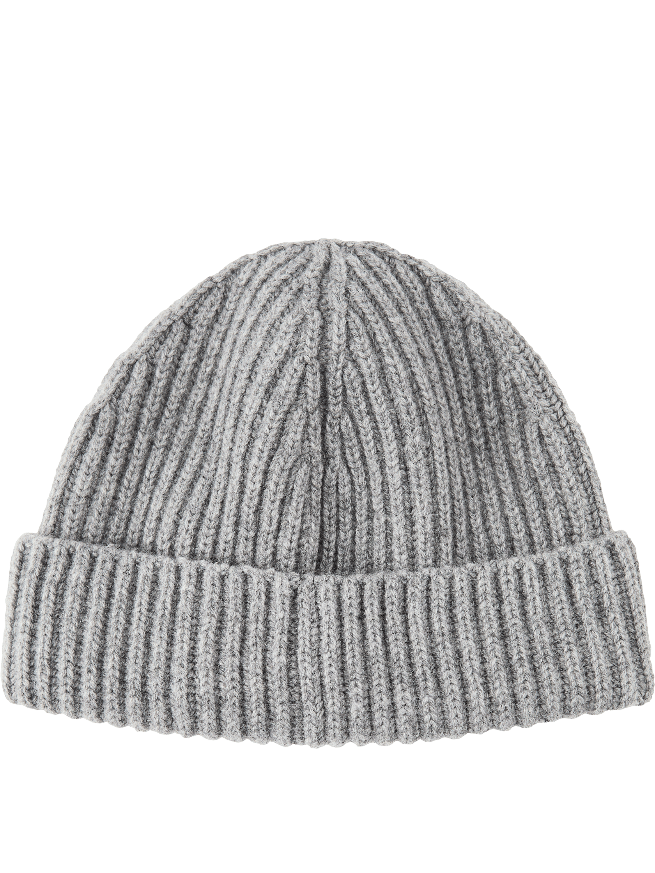 LOEWE Cashmere-Mütze mit Anagram-Patch Grau, Frontansicht – UNGER.DE