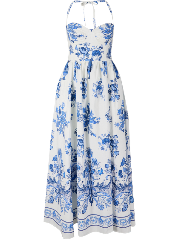 'Johanna' Floral Midi Dress – Blue