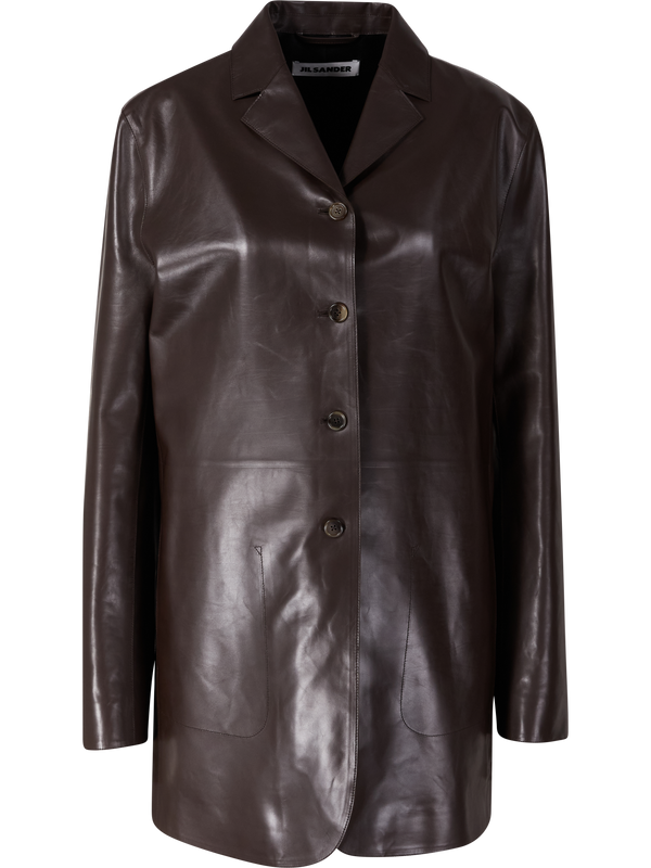 Leather jacket dark brown