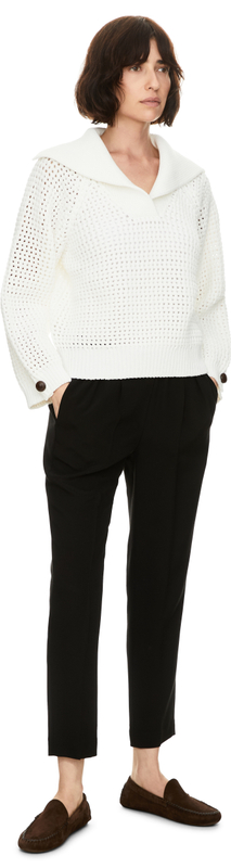 Stoffhose aus Crêpe-Cady Schwarz