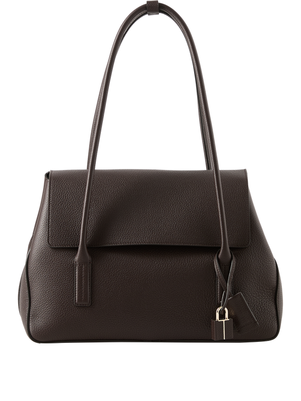 Schultertasche 'Eclipse Medium' aus Veloursleder Braun
