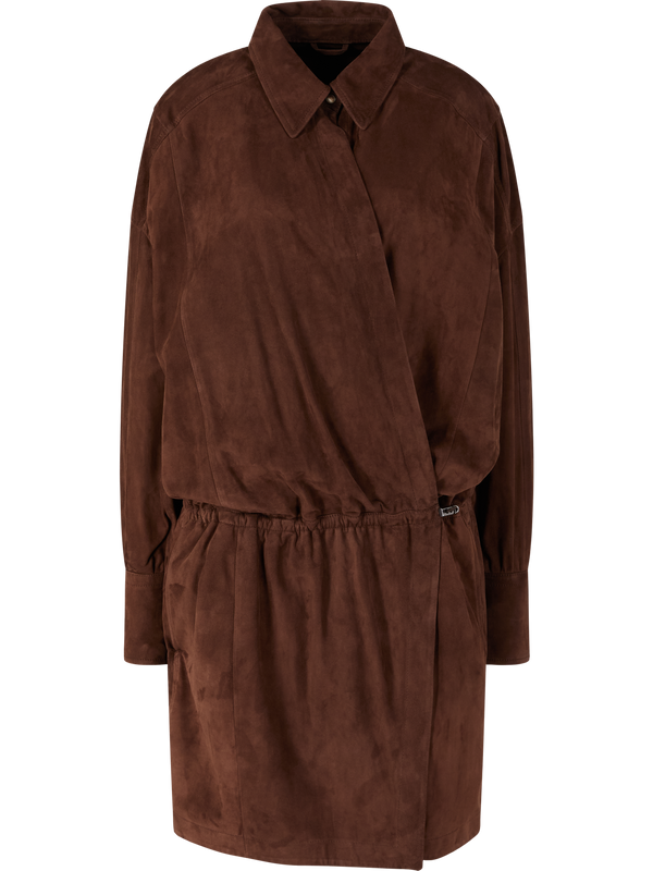 Lambskin mini dress brown