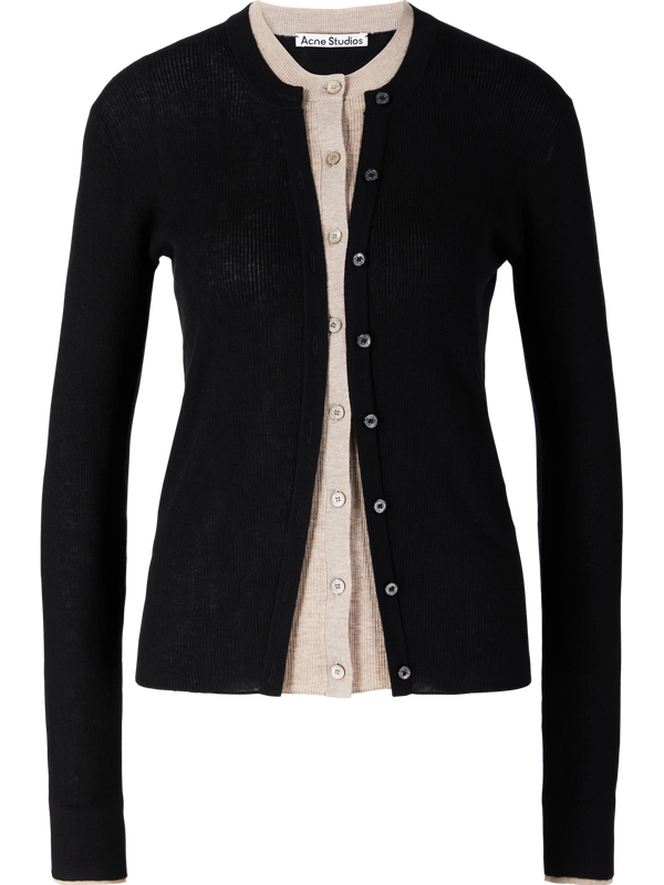 Strickjacke aus Seide und Wolle Schwarz